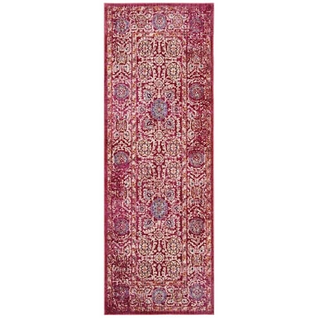 Safavieh Sutton Power Loomed Runner Area Rug, Fuchsia and Ivory - 3 x 10 ft. SUT402D-310